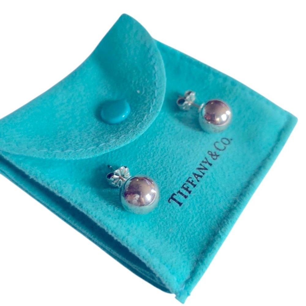 Tiffany & Co Sterling Silver HardWear Ball Stud Earrings